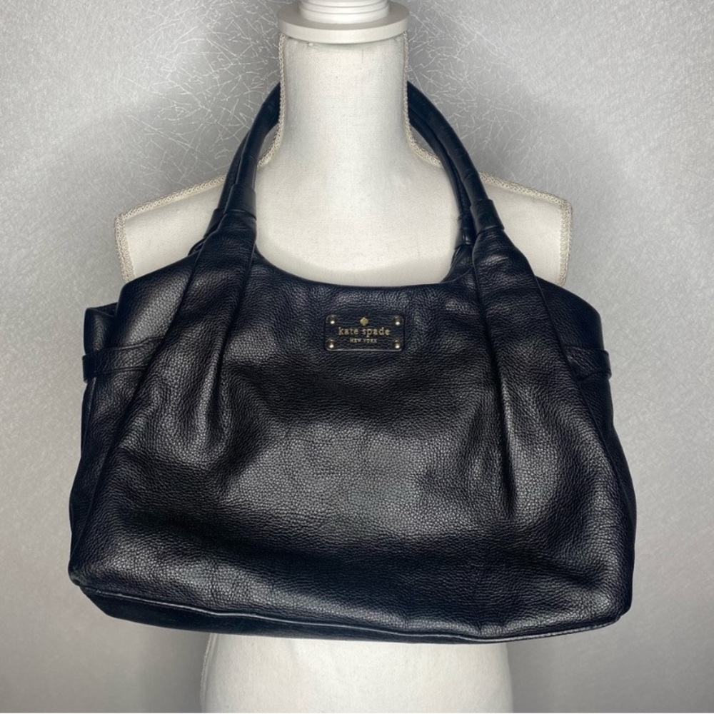 Kate Spade Black Pebble Leather Berkshire Road Stevie Satchel Purse